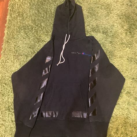 off white champion hoodie fake